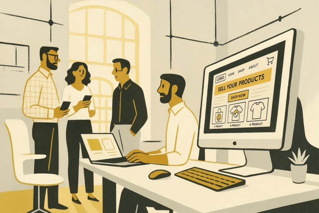 Bruxley team building a managed website for a growing business